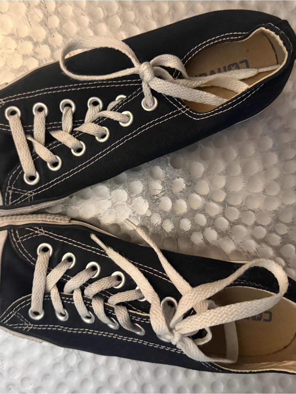 Converse Black Canvas Low-Top Sneakers with White Laces